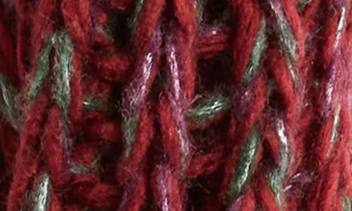 Melrose And Market Metallic Knit Scarf In Burgundy