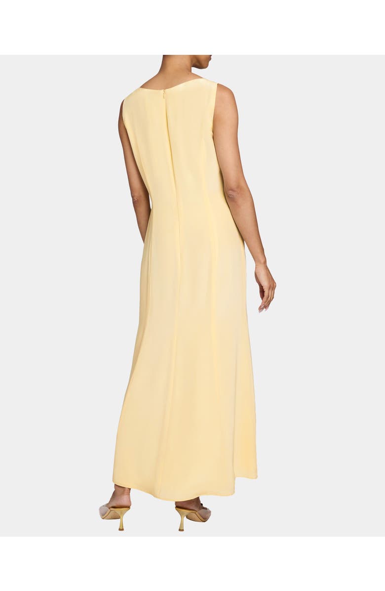 Santorelli EMERSON Sleeveless Silk Midi Dress with Skirt Side Cascading Ruffles, Alternate, color, Chamomile