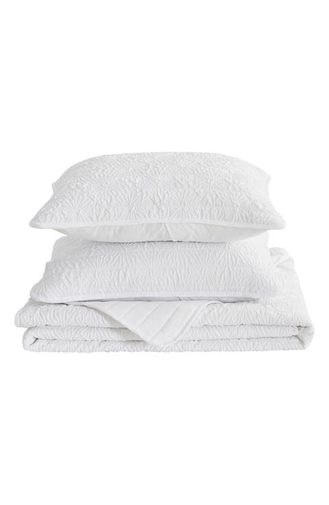 Floral Embossed Quilt Set