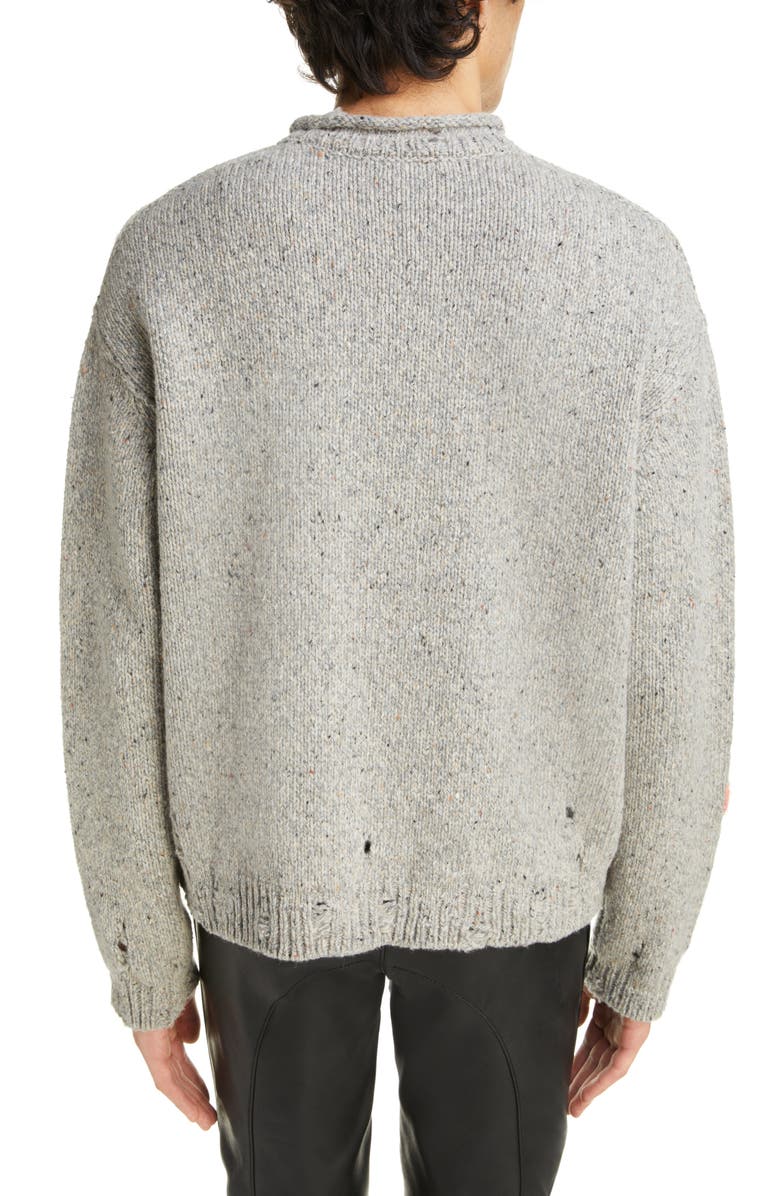 Acne Studios Floral Intarsia Wool Blend Sweater, Alternate, color, 