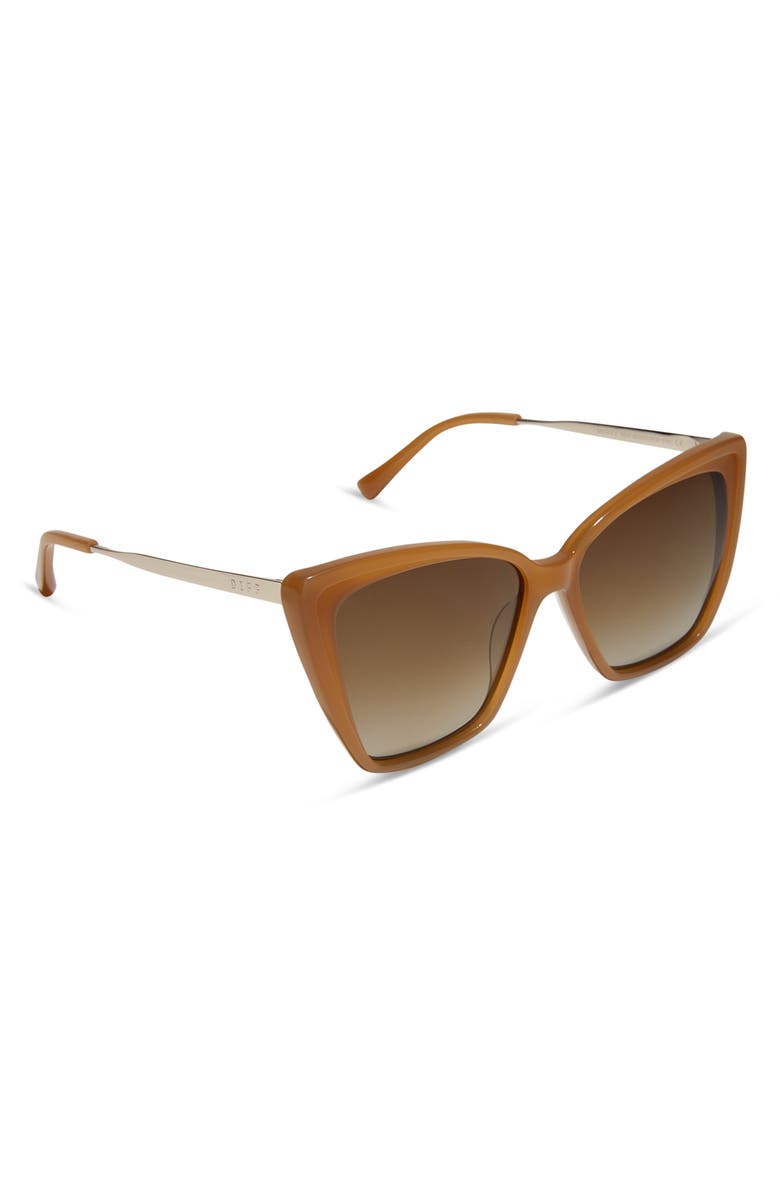 DIFF Becky II 56mm Cat Eye Sunglasses, Alternate, color, Brown Gradient