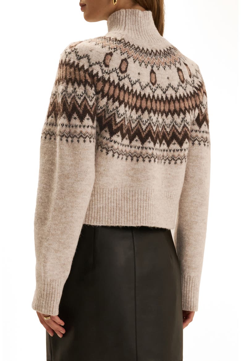 The Chalet Fair Isle Turtleneck Sweater, Alternate, color, CREAM/ ESPRESSO MUL