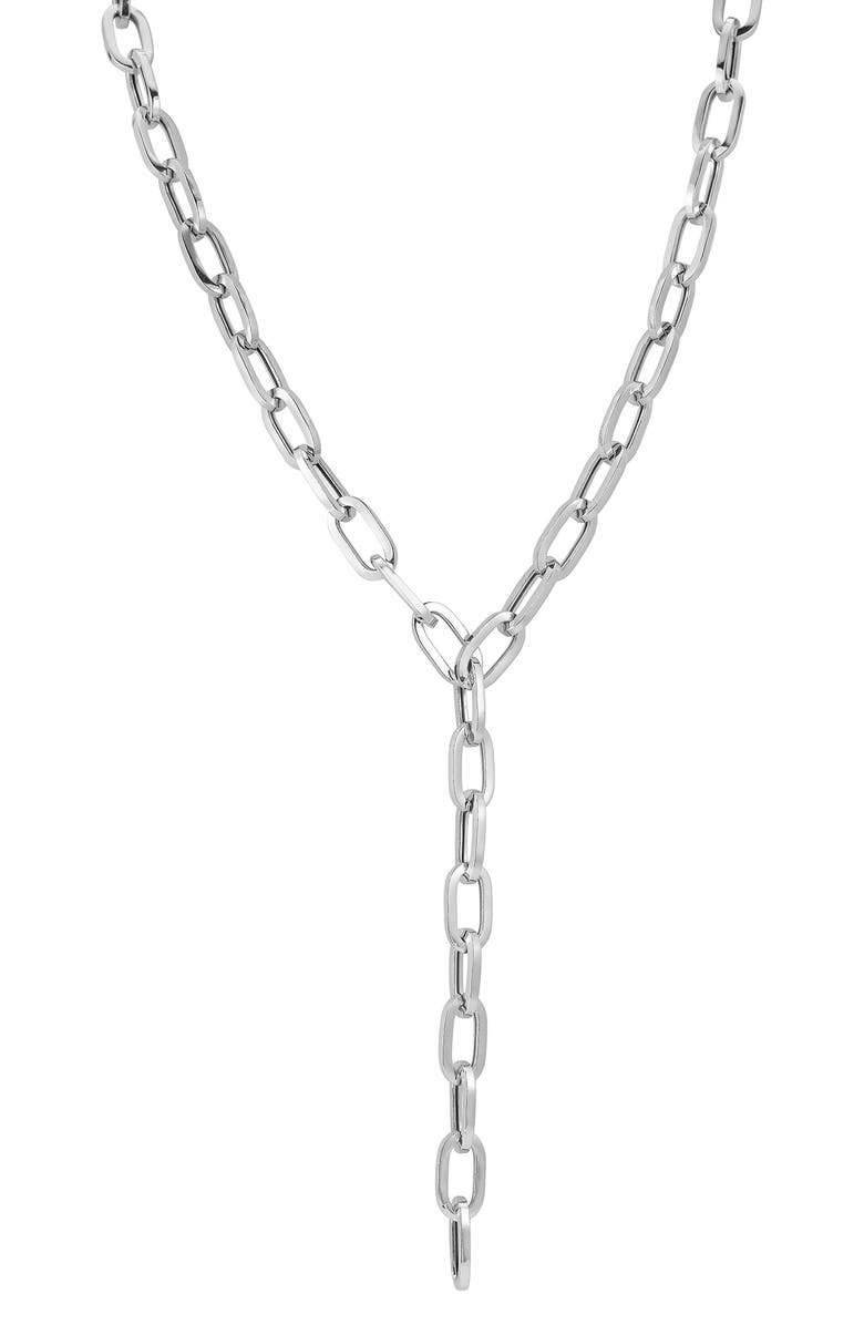 CHLOE AND MADISON Oval Chain Y-Necklace, Main, color, Silver