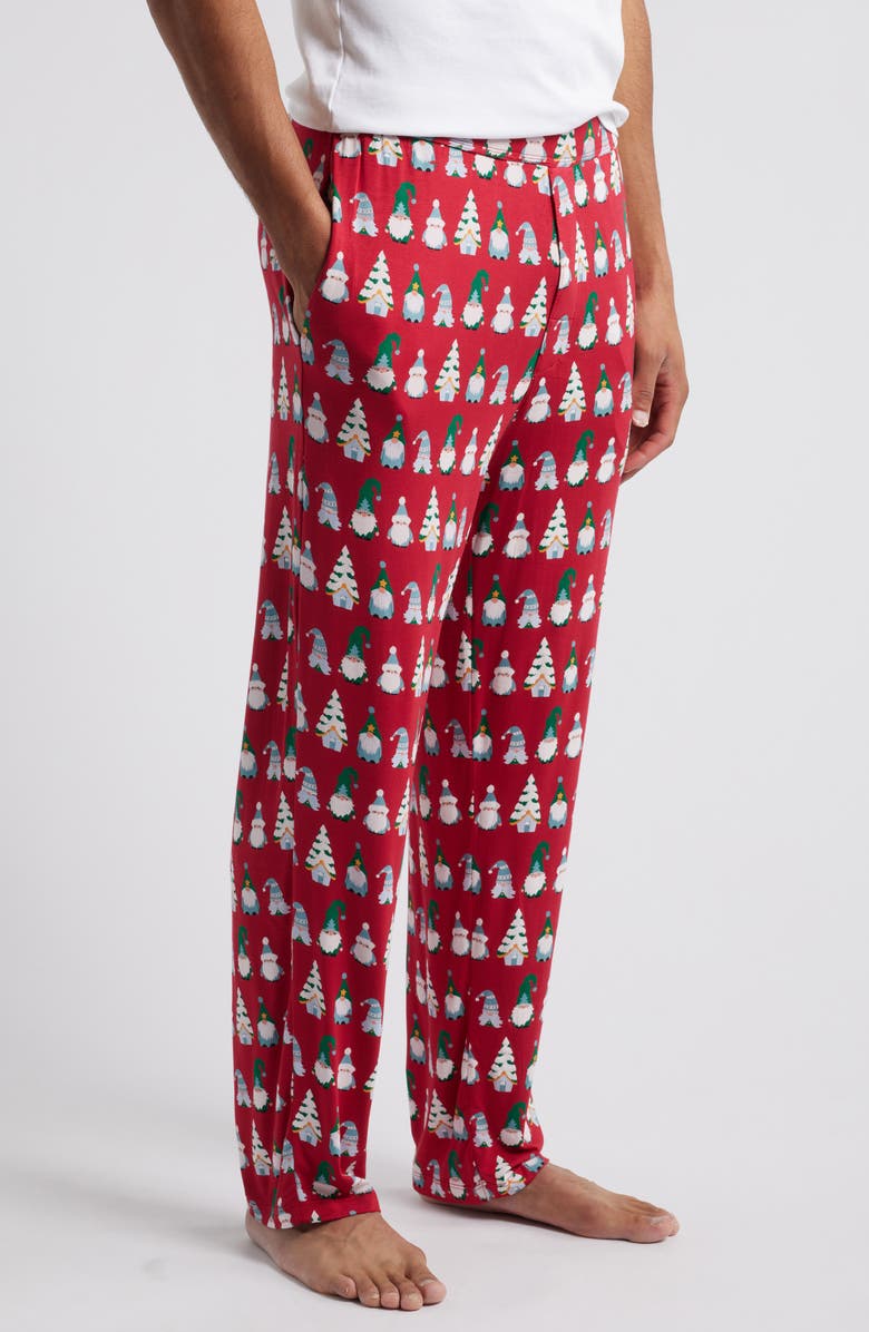 KicKee Pants Holiday Gnome Print Performance Pajama Pants, Alternate, color, 