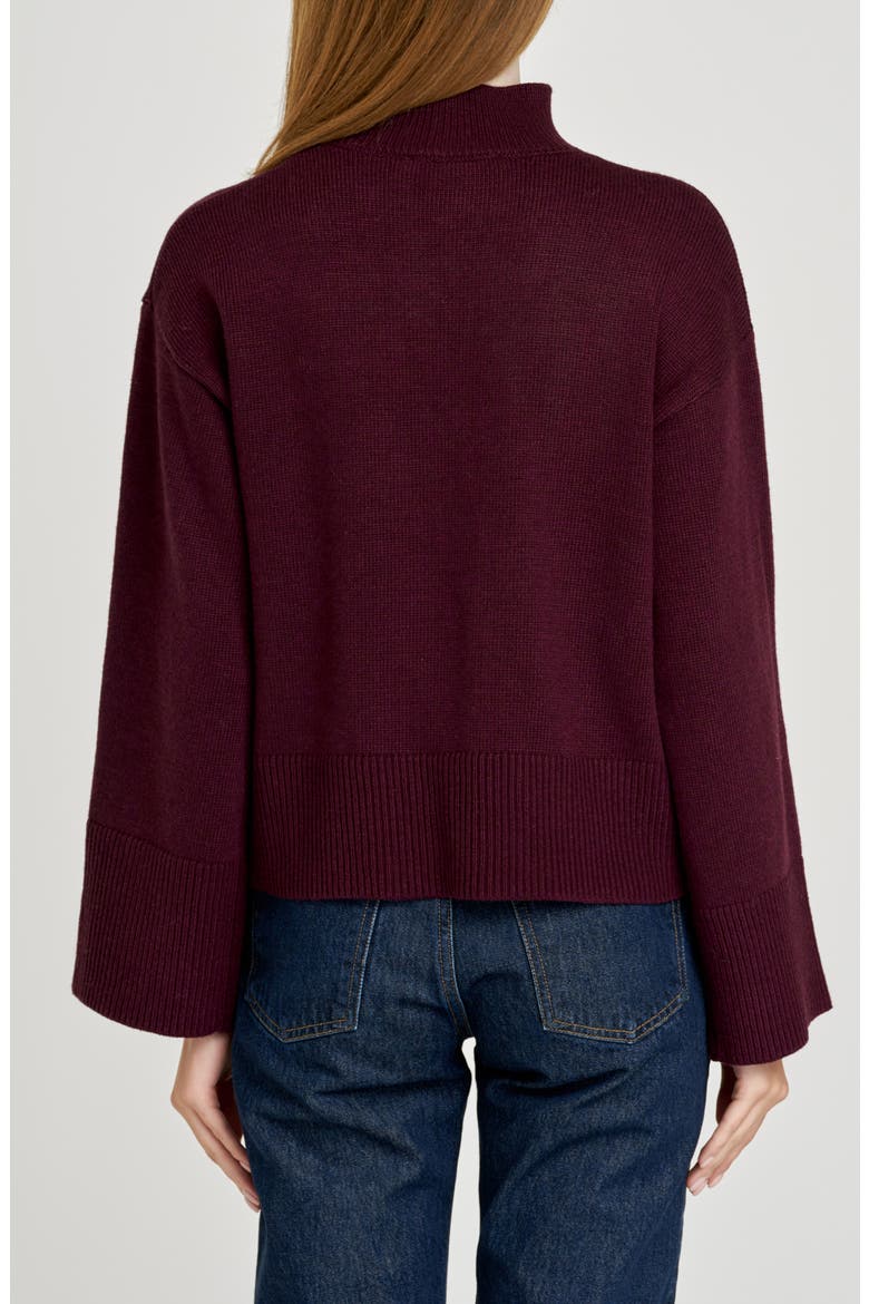 Addison Mock Neck Sweater, Alternate, color, RAISIN