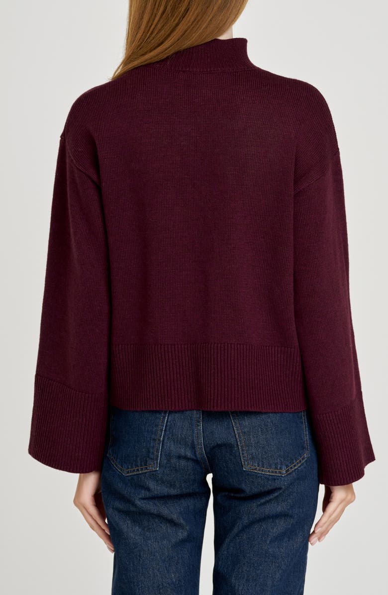 WAYF Addison Mock Neck Sweater, Alternate, color, Raisin