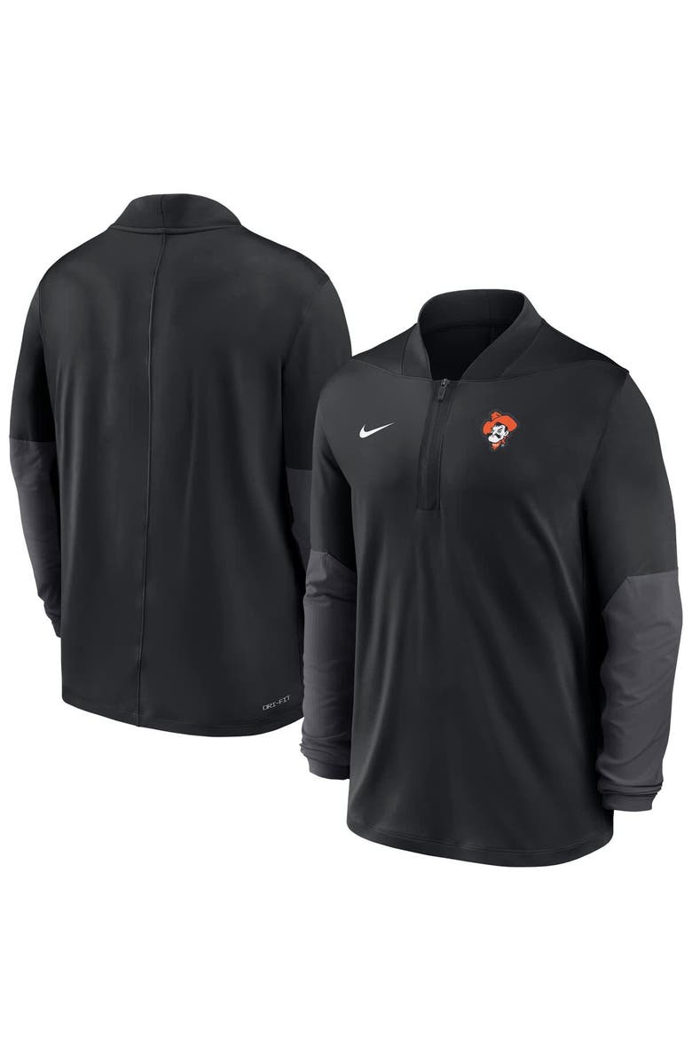 Nike Men's Nike Black Oklahoma State Cowboys Dri-FIT Half-Zip Pullover, Main, color, Black