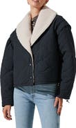 ASTR the Label Nadine Faux Shearling Trim Quilted Jacket