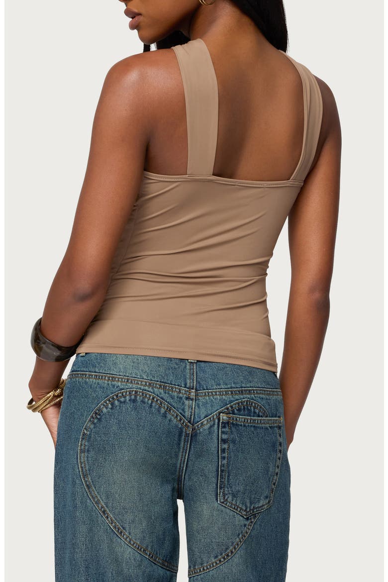 Cielle Hardware Gathered Tank, Alternate, color, MOCHA