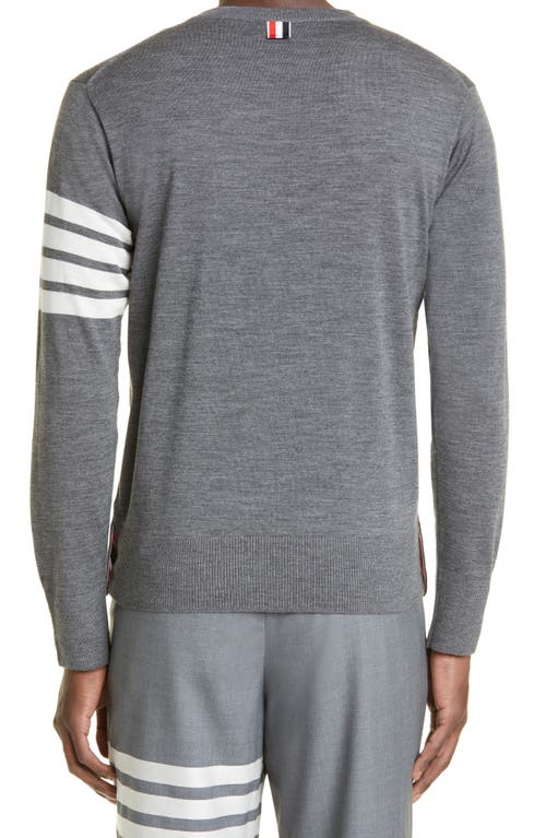 Thom Browne 4-bar Merino Wool Sweater In Gray