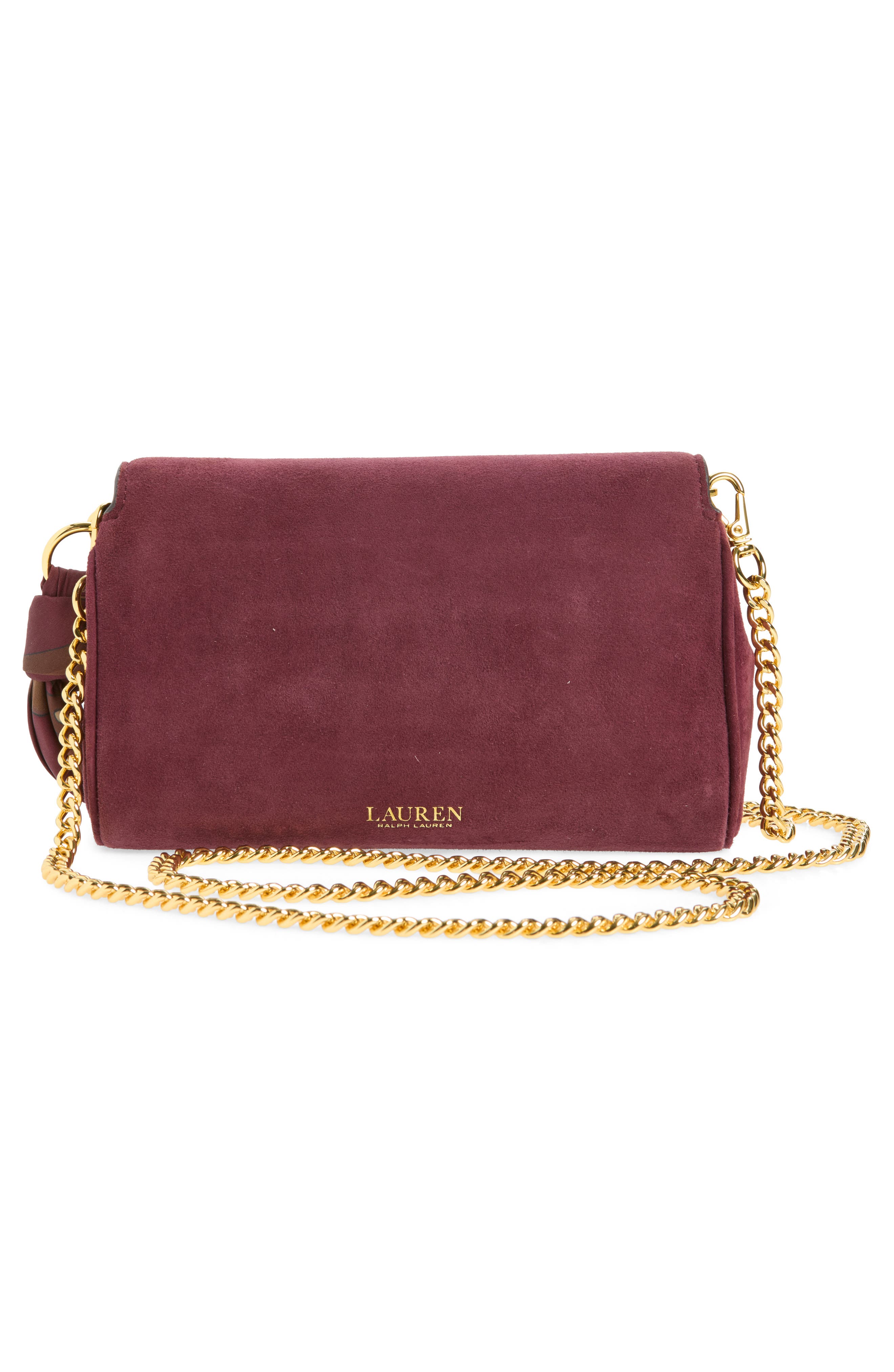 Small Suede Flap Crossbody Bag with Scarf, Alternate, color, DK GRNT/ URBAN BLTNG/ GRNT