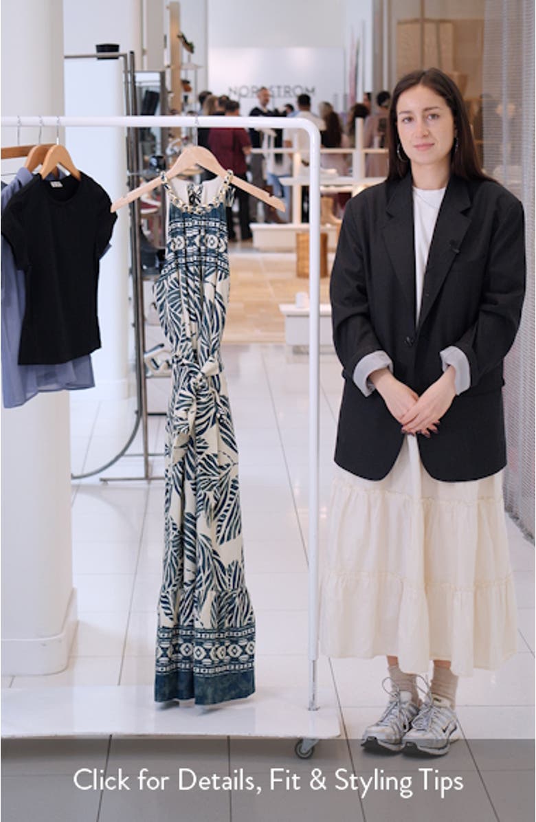Print Tie Back Sleeveless Midi Dress, sales video thumbnail