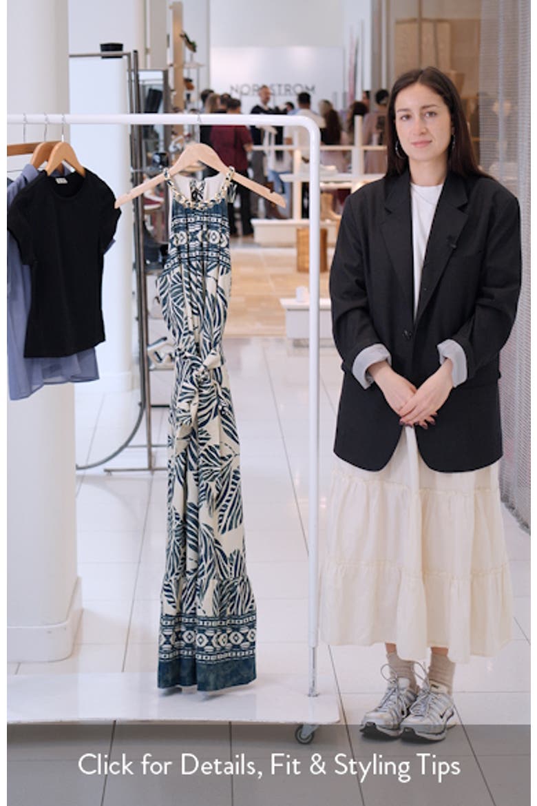 Print Tie Back Sleeveless Midi Dress video