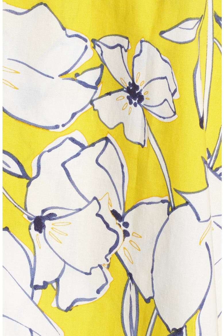 Floral Fit & Flare Dress, Alternate, color, YELLOW/ NAVY/ WHITE