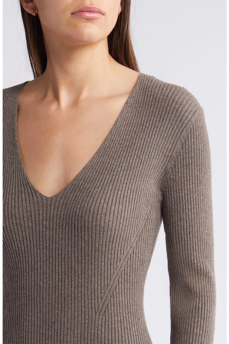 Arlette Long Sleeve Sweater Dress, Alternate, color, HAZELNUT