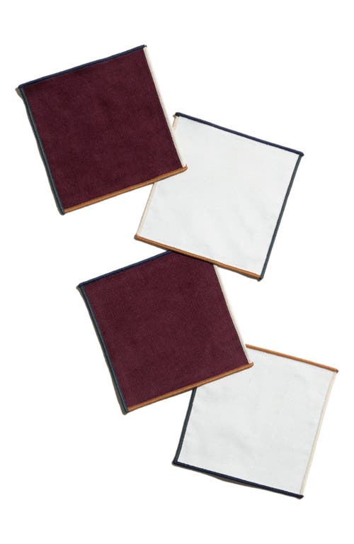 Atelier Saucier Clubhouse Set Of 4 Cocktail Napkins In Red