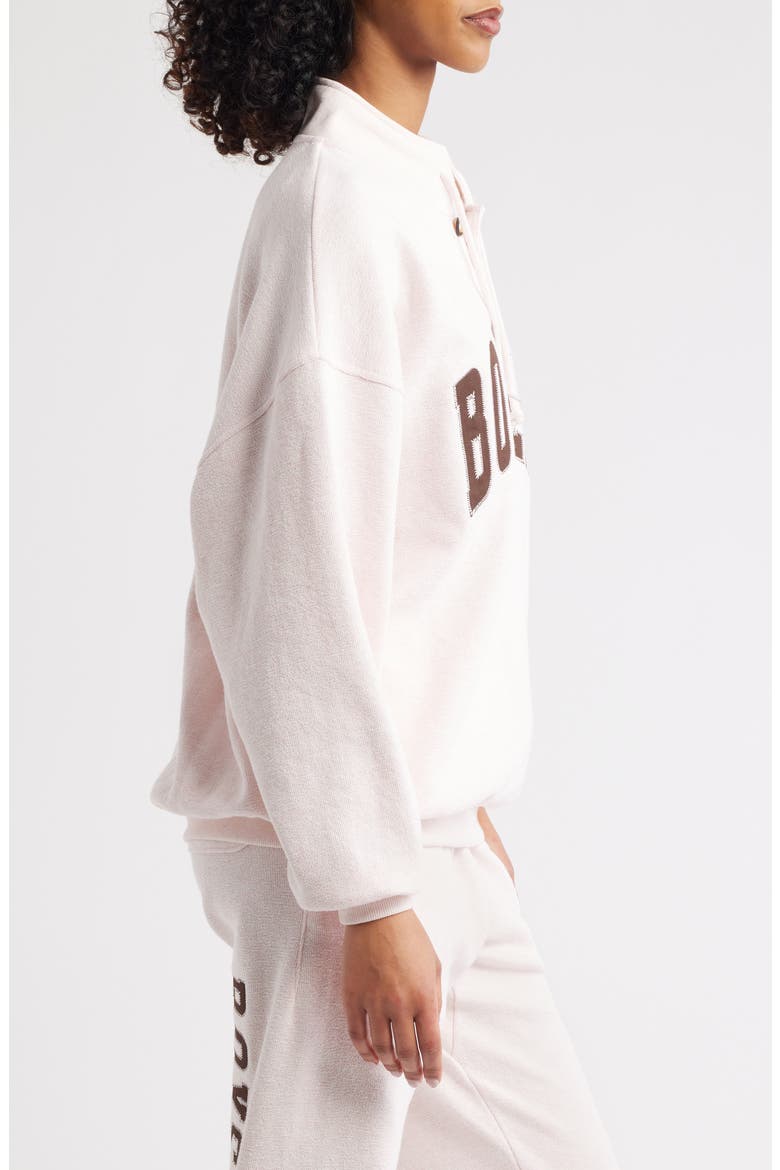 Smoke & Mirrors Crewneck Henley Pullover, Alternate, color, PINK HEATHER