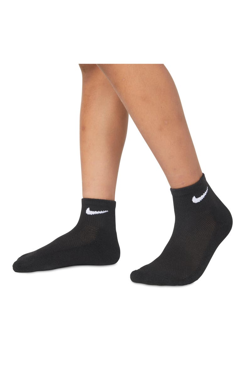Kids' 6-Pack Swoosh Cushioned Ankle Socks, Alternate, color, WHITE D/ G HEATHER