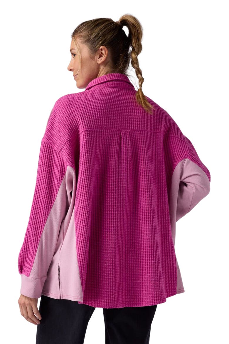Waffle Button-Up - Women's, Alternate, color, Rose Violet