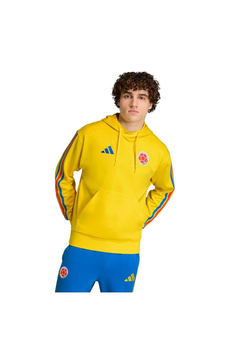 adidas Men's adidas  Yellow Colombia National Team FIFA x World Cup Alphaskin Fleece Hoodie, Main, color, Yellow