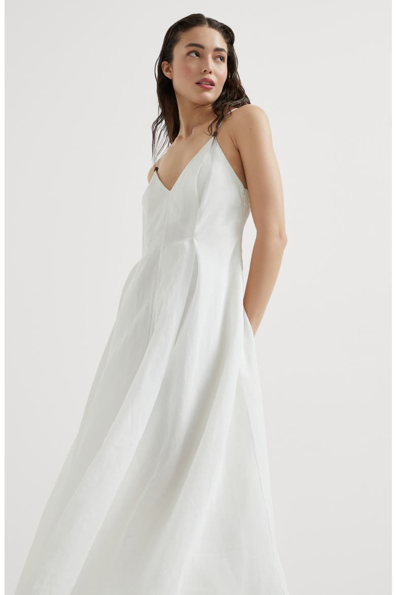 Organza dress with monili, Alternate, color, White