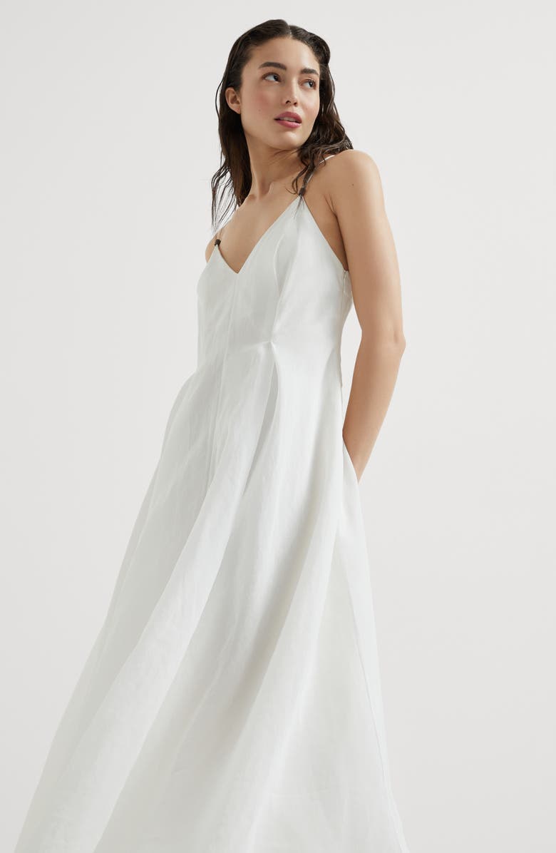 Brunello Cucinelli Organza dress with monili, Alternate, color, 