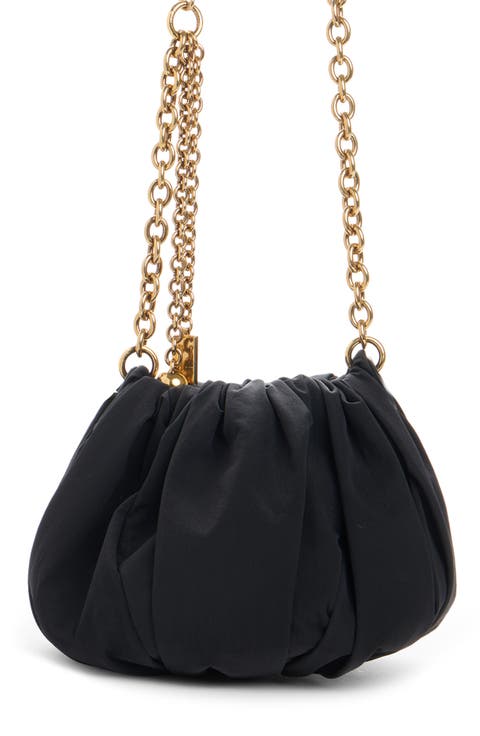Pleated Drawstring Crossbody Bag