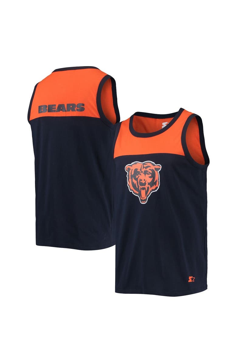 STARTER Men's Starter Navy/Orange Chicago Bears Team Touchdown Fashion Tank Top, Main, color, Navy