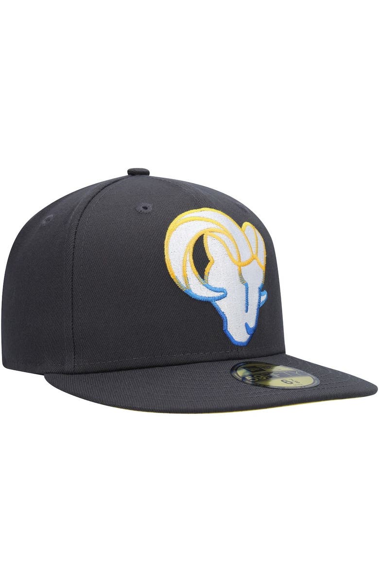 New Era Men's New Era Graphite Los Angeles Rams Color Dim 59FIFTY Fitted Hat, Alternate, color, Graphite
