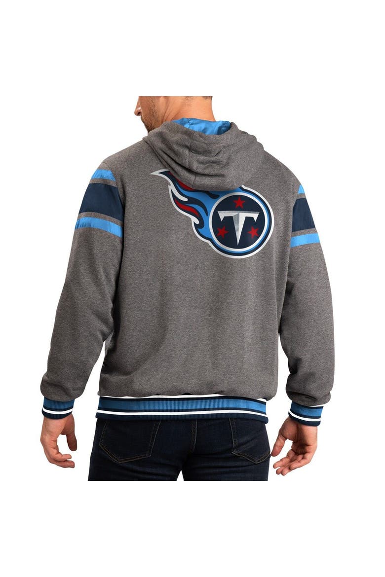 Men's G-III Sports by Carl Banks Gray/Navy Tennessee Titans Extreme Full Back Reversible Hoodie Full-Zip Jacket, Alternate, color, Navy