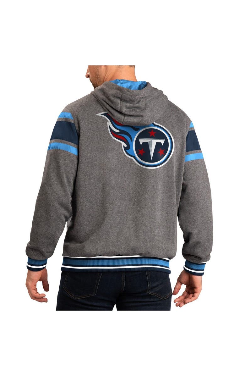 G-III SPORTS BY CARL BANKS Men's G-III Sports by Carl Banks Gray/Navy Tennessee Titans Extreme Full Back Reversible Hoodie Full-Zip Jacket, Alternate, color, Gray
