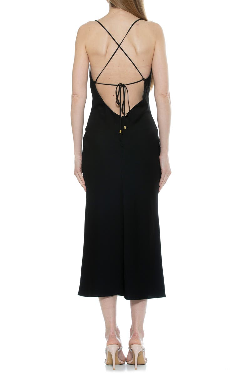 Alexia Admor Dionee Draped Cowl Neck Midi Dress, Alternate, color, Black