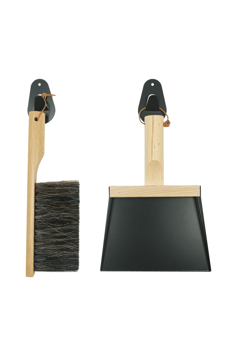 Andree Jardin Mr & Mrs Clynk Hand Brush, Dustpan, and Wall Hooks Set, Main, color, Black