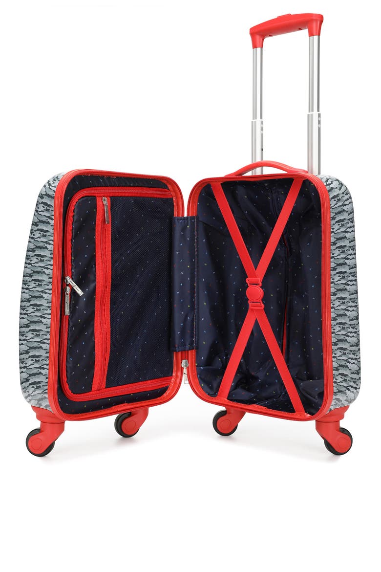 Airline Approved Carry On 5 Piece Luggage Set, Alternate, color, Shark Attack