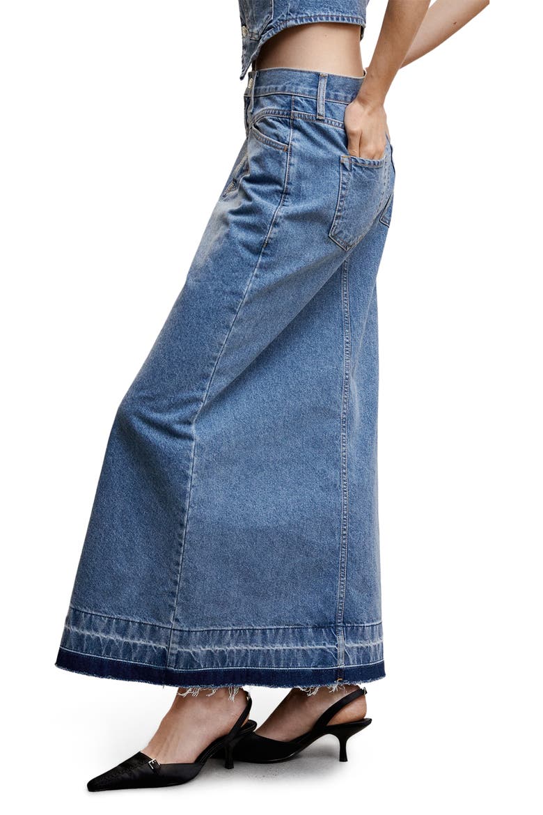Denim Maxi Skirt, Alternate, color, MEDIUM BLUE