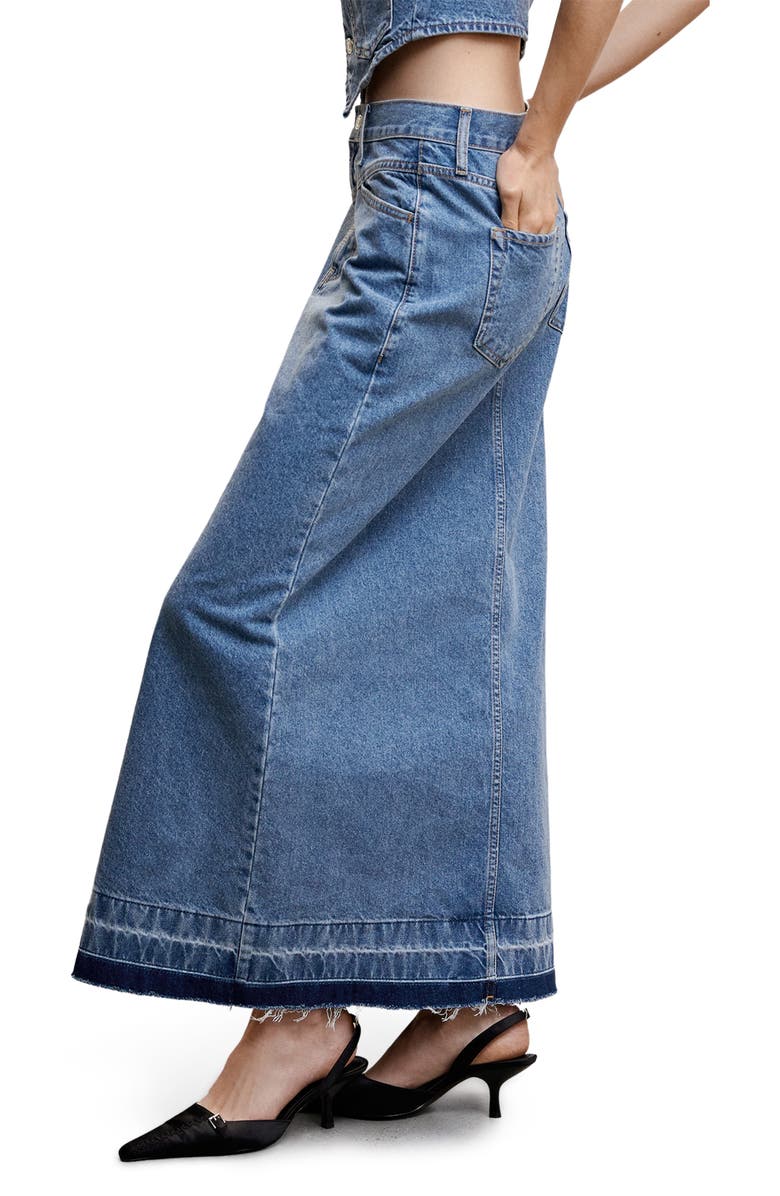 MANGO Denim Maxi Skirt, Alternate, color, Medium Blue