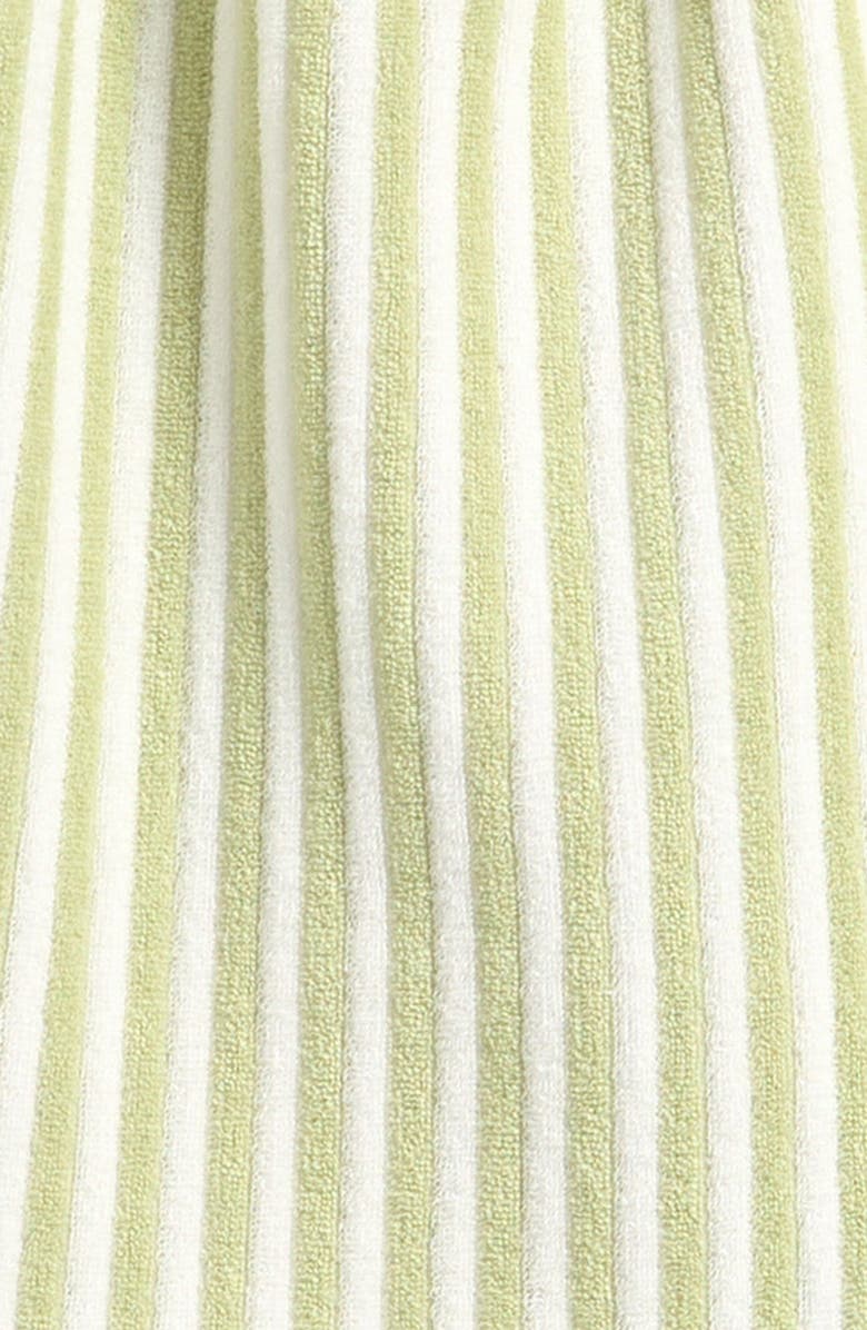 Petit Lem Fern Stripe Terry Cloth Dress & Bloomers Set, Alternate, color, Light Green