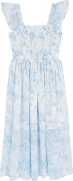 RARE, TOO! Kids' Chiffon Smocked Flutter Sleeve Dress
