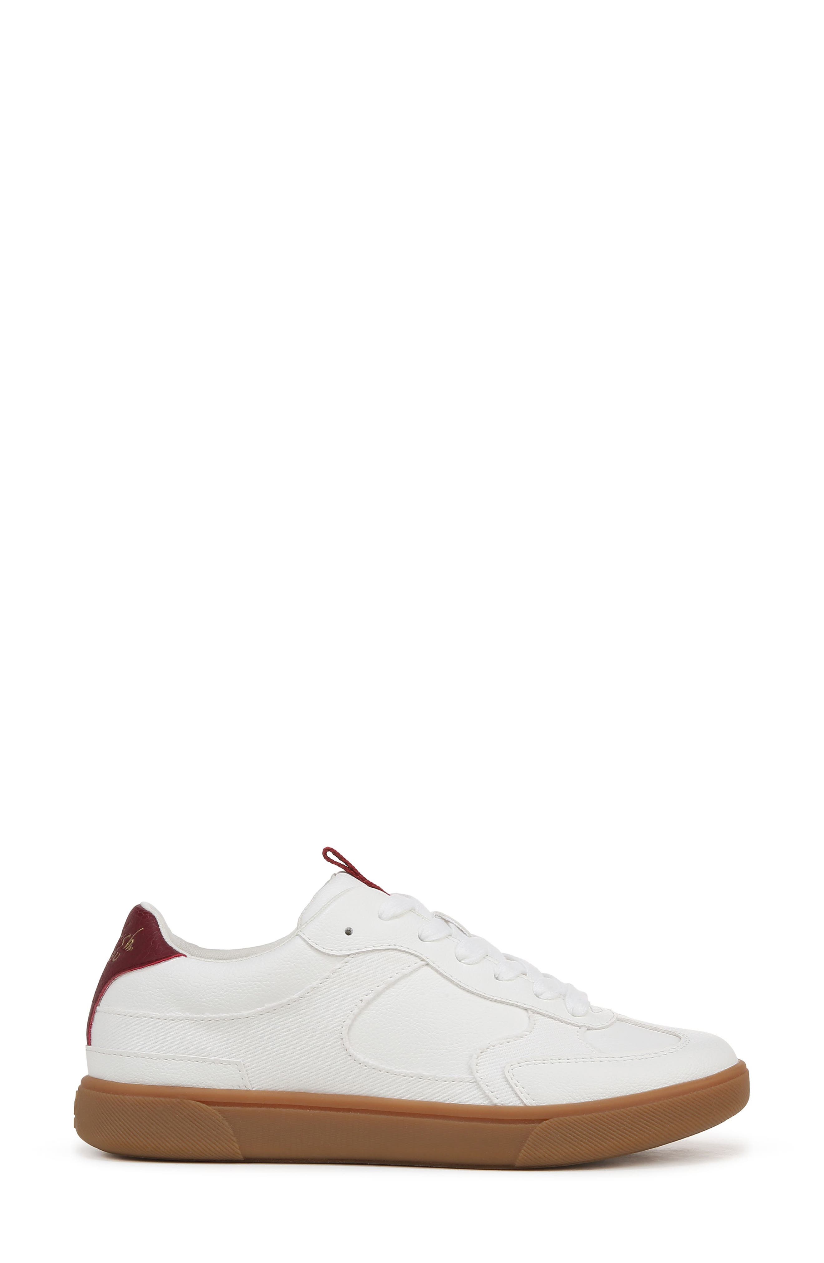 Tastic Low Top Sneaker, Alternate, color, WHITE/ RED FAUX LEATHER