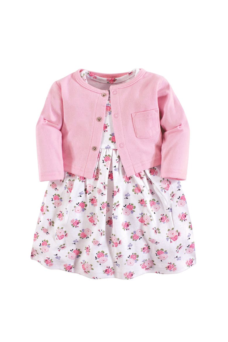 Dress and Cardigan, Main, color, Pink Floral