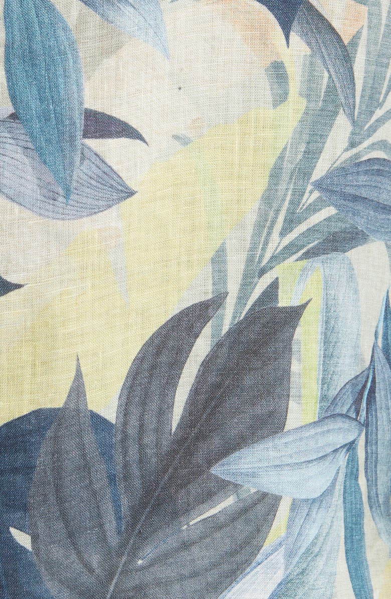 Rodd & Gunn Edwin Street Leaf Print Short Sleeve Linen Button-Up Shirt, Alternate, color,