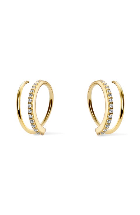 Double Hoop Earrings - Harley Pave