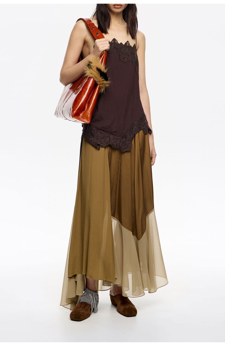 Bimba y Lola Patchwork Skirt, Alternate, color, Camel