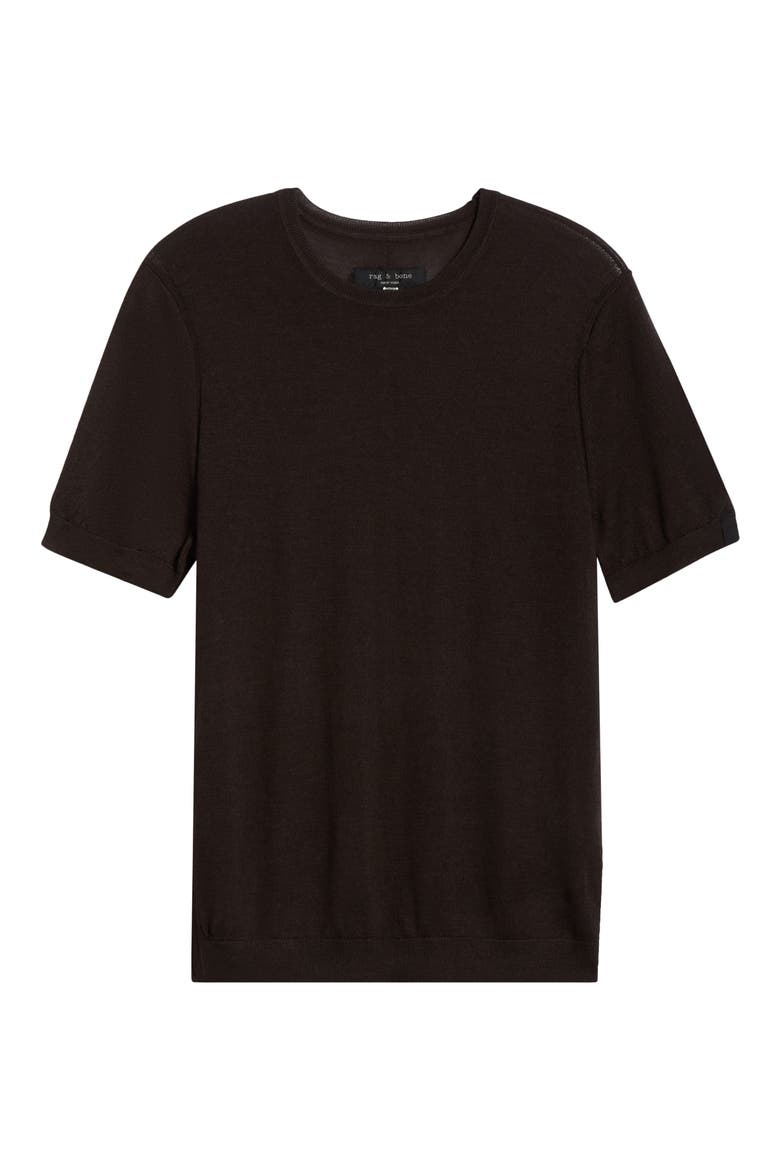 Aulton Short Sleeve Wool Blend Sweater, Alternate, color, DARK BROWN
