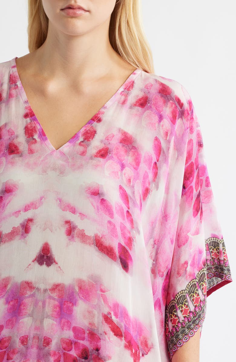APNY Print Midi Caftan, Alternate, color, Pink/ White Multi