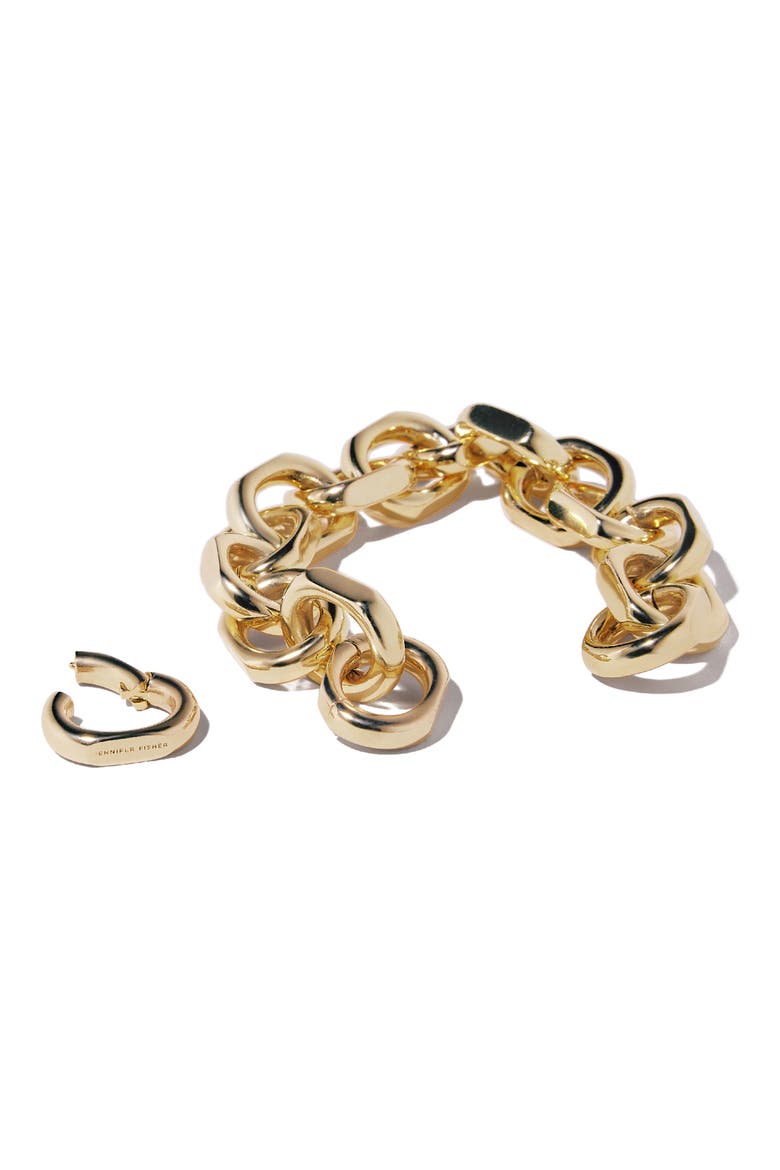 Small City Link Bracelet, Alternate, color, GOLD