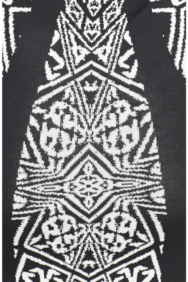 Jacquard Double Knit Midi Dress, Alternate, color, BLACK IVOR