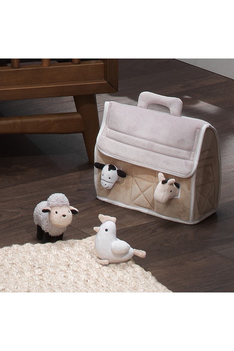 Baby Farm Plush Barn with 4 Stuffed Animals Toy, Alternate, color, Taupe