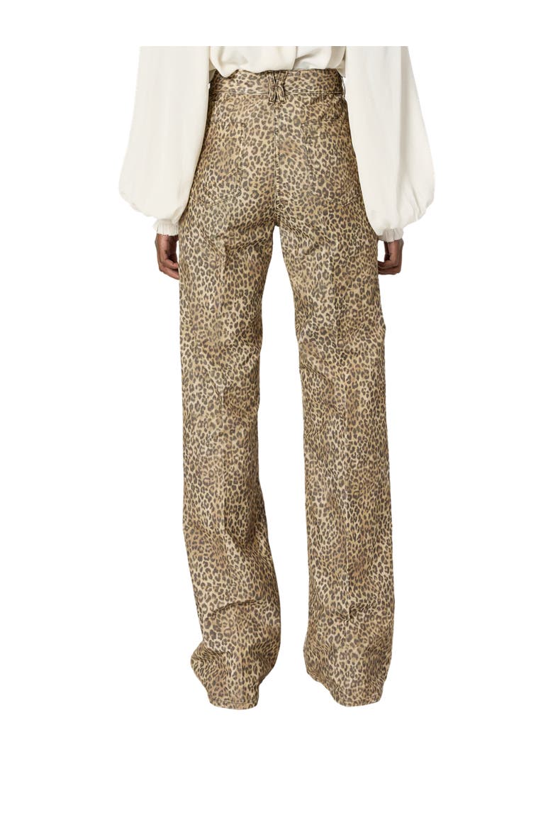 Anna Leopard Print Wide Leg Jeans, Alternate, color, Brown