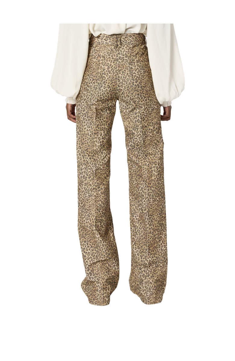 GERARD DAREL Anna Leopard Print Wide Leg Jeans, Alternate, color, Brown